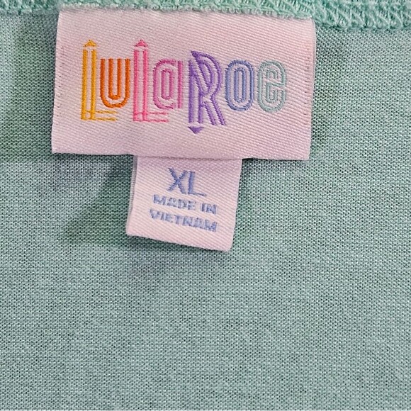 LULAROE Womens Crew neck Short Sleeved Oversized Teal/Light Blue Shirt. Size XL. - Picture 4 of 7